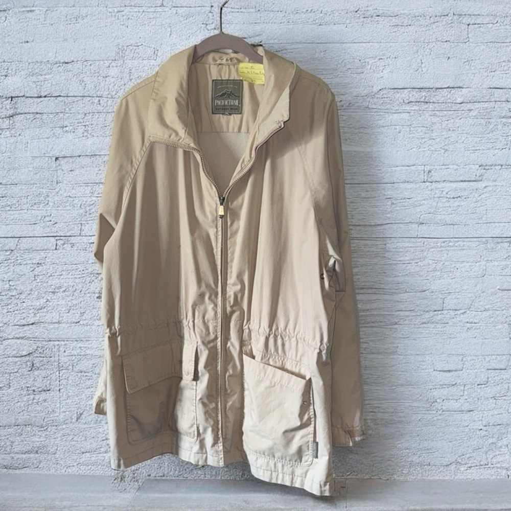 Perry Ellis Tan Utility Jacket Lightweight Casual